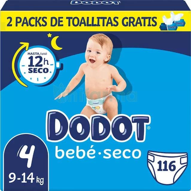 Dodot Bebé Seco Talla 4 (9-14 kilos) 38 uds