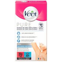 Veet Pure Bandas Bikini Cera Fria Piel Sensible 16 uds