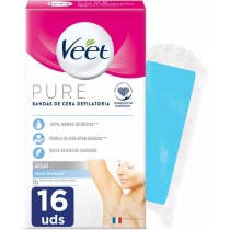 Veet Pure Bandas de Cera Fria Axilas Pieles Sensibles 16 uds